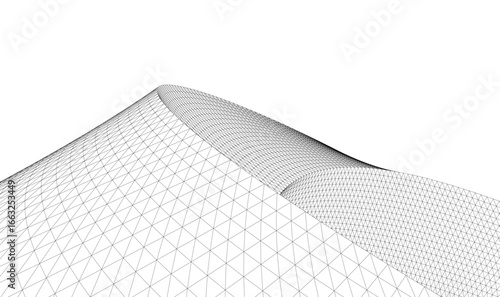 Architectural drawing. Futuristic 3d background