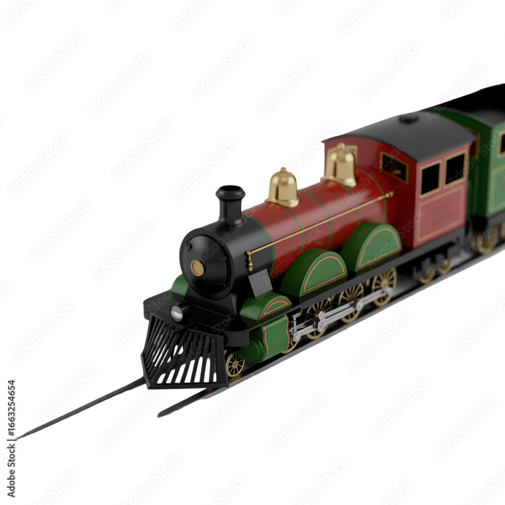 Obraz premium Vintage Steam Locomotive on Train Tracks steam engine