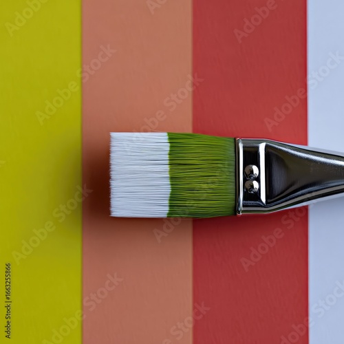 Paintbrush on Pastel Color Swatches