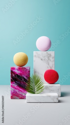 Pastel 3D Render of Abstract Geometric Shapes