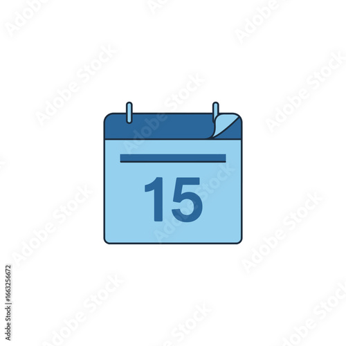 Vector icon of a calendar page with a special event date for the December holiday