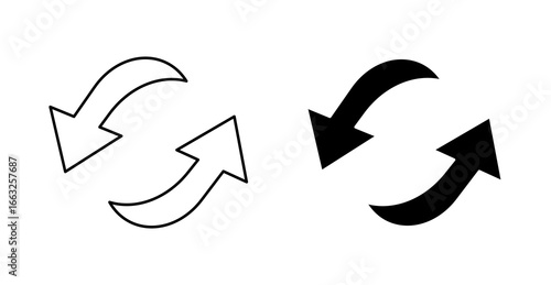 Free Download Sync Arrows Icon Set – Outline and Solid Refresh Loop Symbol Vector - GFXLoad