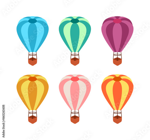 colorful hot air balloon cartoon collection