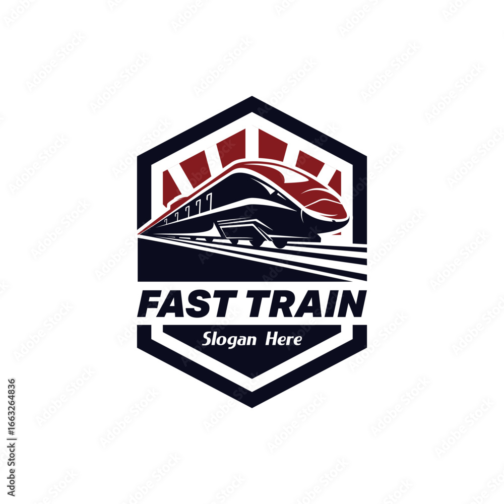 Obraz premium Fast Train logo vector illustration design