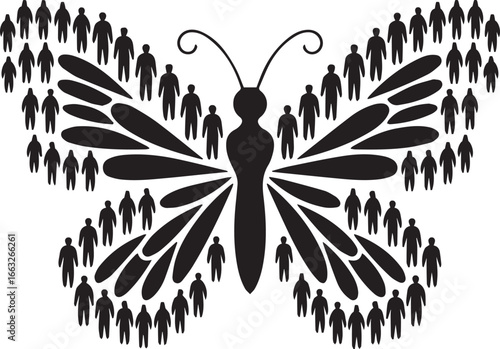 Butterfly Formed from Human Silhouettes – Organ Donation