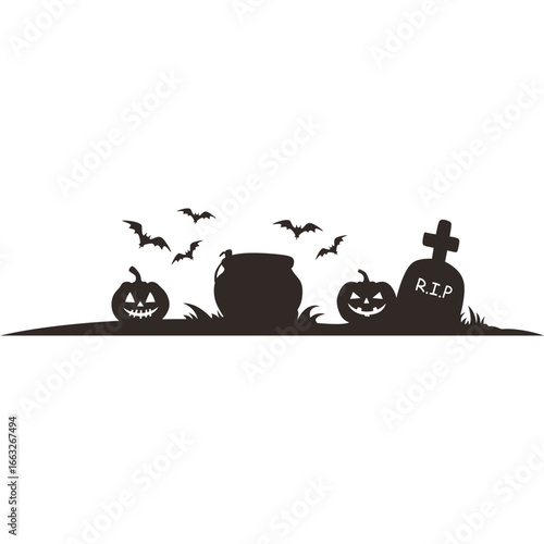 Halloween Graveyard Landscape Background
