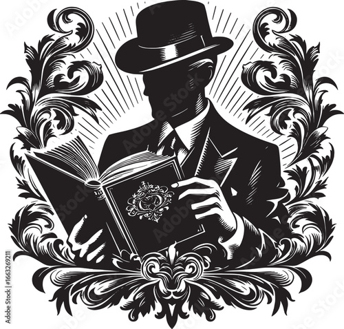 Group Posing with a Giant Manta Ray Underwater Adventure, Illustration, Monochrome Style