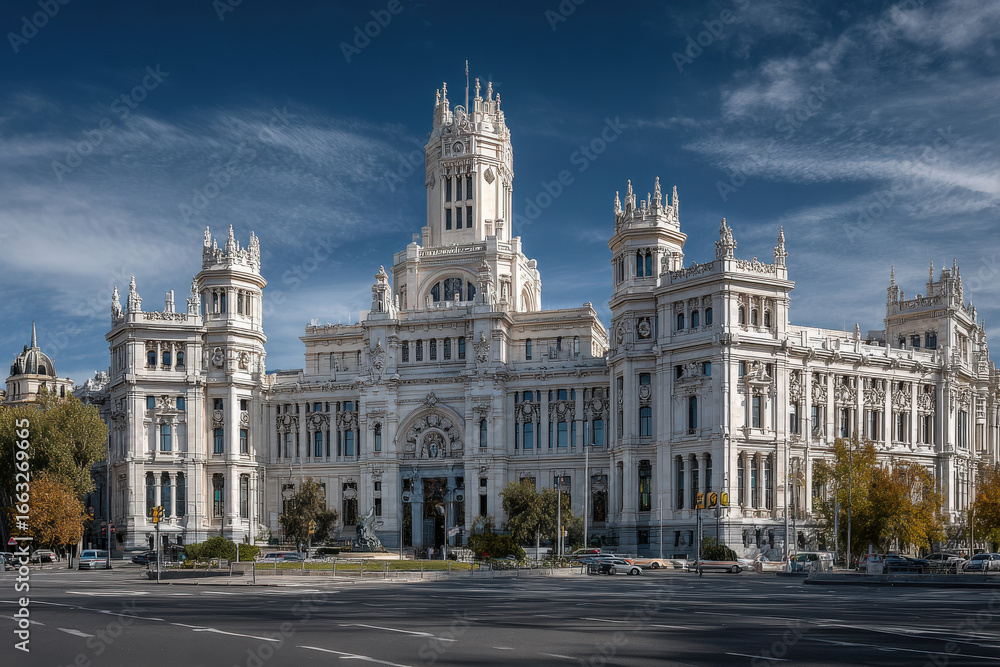 Fototapeta premium stunning view of europe capital featuring historic monuments under ultrabright clear sky