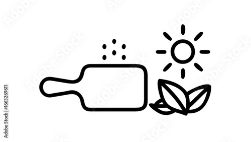 Natural skincare product with sun and leaf ingredients for healthy skin and organic beauty routine focus