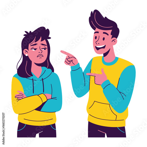 Communication Breakdown: A vibrant illustration capturing a moment of disagreement between two people, conveying a message of tension, conflict, and miscommunication.