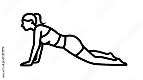 Woman doing yoga pose fitness exercise workout stretching pilates bodyweight training for health and wellness