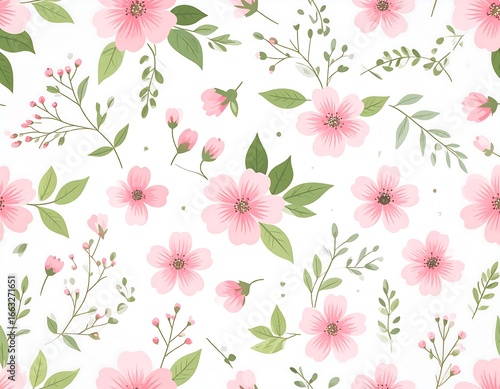 Wallpaper Mural Delicate floral pattern Torontodigital.ca