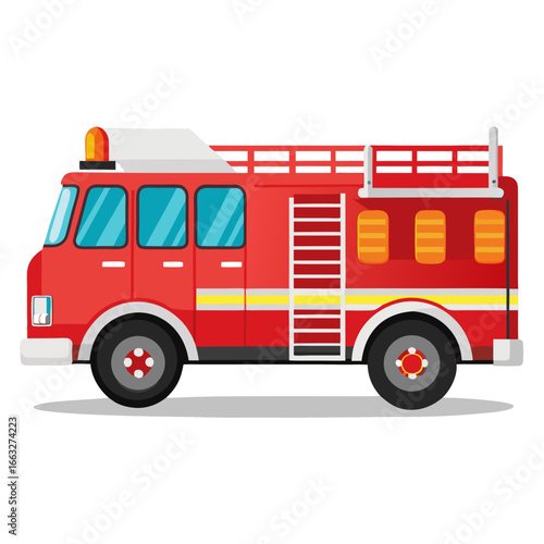 fire truck isolated on white
