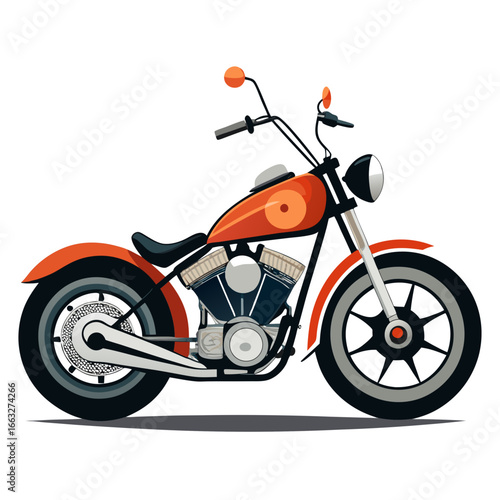 red motorcycle on white background