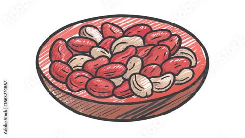 Delicious healthy snack of mixed nuts in bowl nutrition food protein diet vegetarian vegan recipe 100
