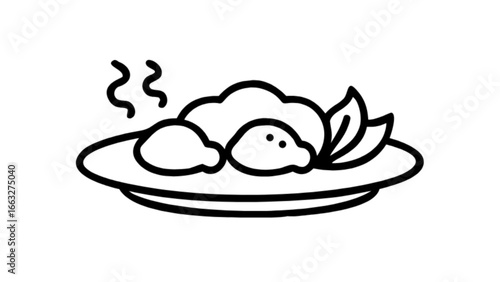 Delicious food plate meal dish cuisine restaurant gourmet dinner lunch cooking recipe recipe illustration