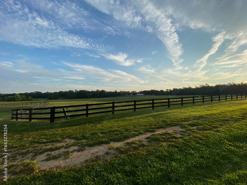 Obraz premium rural landscape with fence