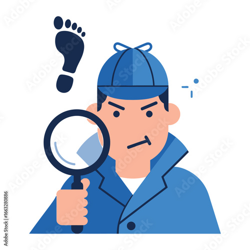 Detective's Scrutiny: A determined detective, equipped with a magnifying glass, is intensely focused on the evidence. The image captures the essence of investigation, curiosity, and problem-solving