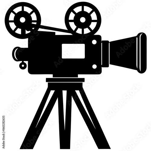 vintage movie camera silhouette