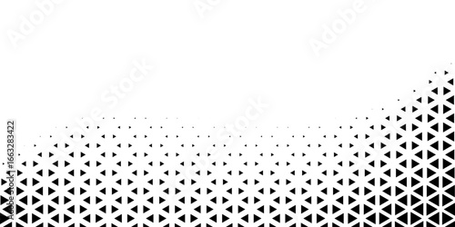 Abstract geometric black and white deco art halftone hexagone and triangle print pattern. vector background