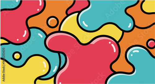 Bright Organic Shapes Seamless Vector Pattern
