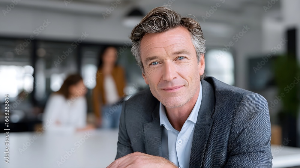 Naklejka premium Mature professional businessman in a formal office setting