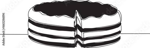 Elegant minimalist line art illustration of a delicious chocolat