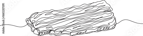 Monochrome continuous line drawing illustration of dehydrated be