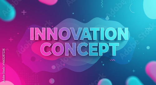 Vibrant and futuristic abstract banner showcasing a modern innovation concept with colorful fluid shapes and gradients