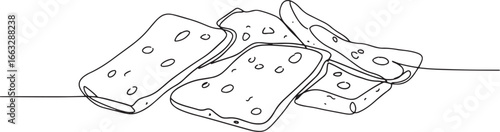 Minimalistic illustration of korean honey butter chips snack on