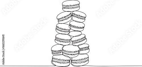 Minimalist Delight: A Tower of Macarons Rendered in a Single Con