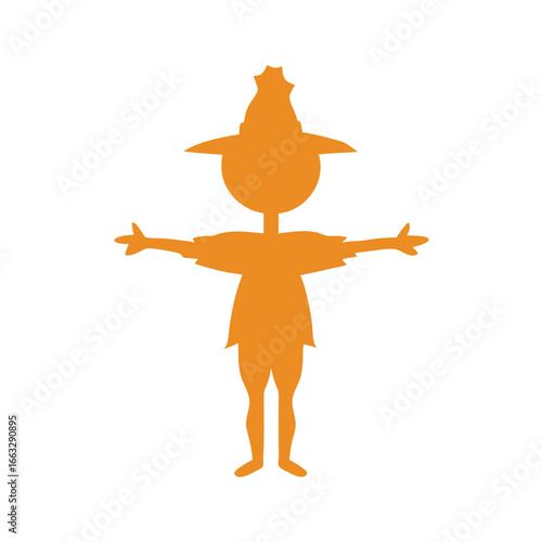 Watercolor spooky scarecrow isolated on white background halloween festive eerie illustration art