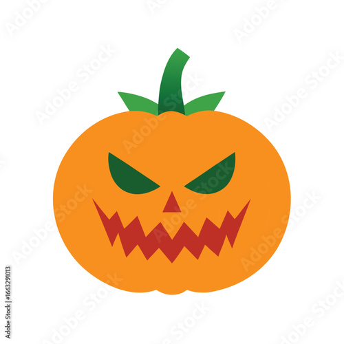 Watercolor scary jack o lantern illustration isolated on white background halloween spooky artwork