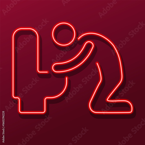 vomit neon sign, colorful modern design trends on black background. Vector illustration.