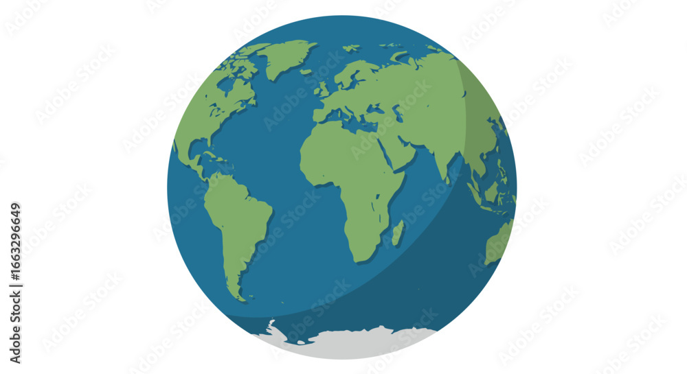 Stylized Earth Globe with Continents and Oceans Illustration. Stylized Earth Globe with Continents and Oceans Illustration.
