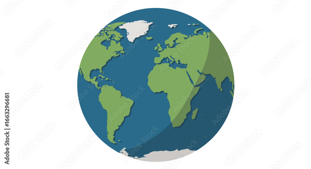 Stylized Earth Globe Illustration with Continents and Oceans. Stylized Earth Globe Illustration with Continents and Oceans.