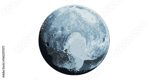 Vector Illustration of a Cratered Moon.