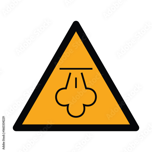 ISO 7010 W080 Warning Sign – Hot Steam Hazard Pictogram for Industrial Safety