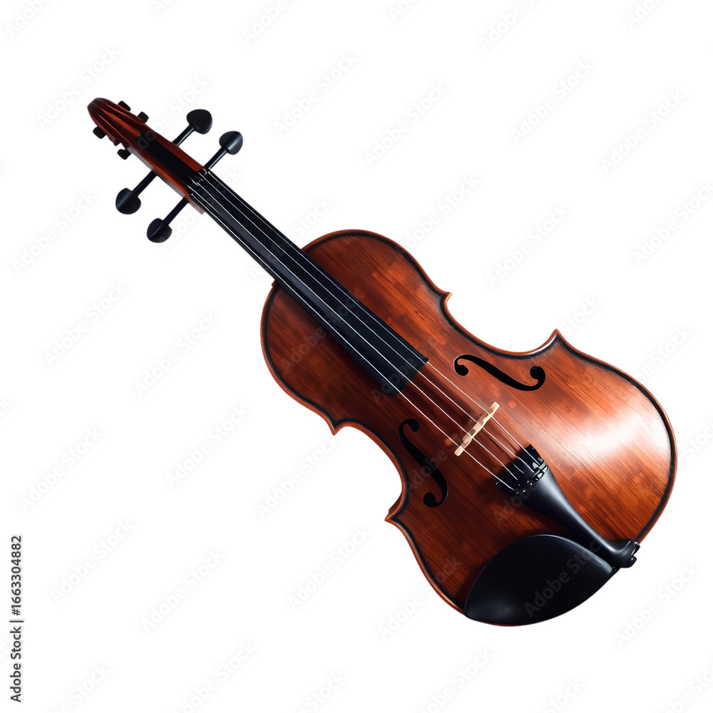 Fototapeta premium Photo of violin isolated on transparent background