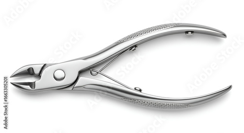 Professional stainless steel cuticle nipper nail clipper cutter manicure pedicure tool for nail care at isolated  white background