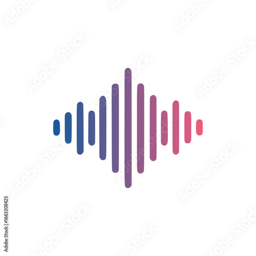 Vibrant audio waveform gradient icon for music, sound, and technology