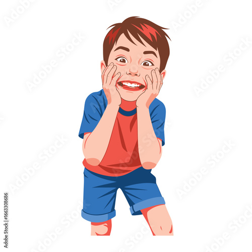 Joyful Surprise: A young child radiates pure, unadulterated joy as they are overwhelmed with surprise and delight.