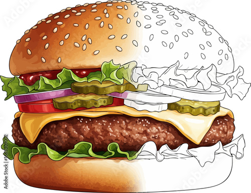 Building a Burger A Cheeseburger Sketch