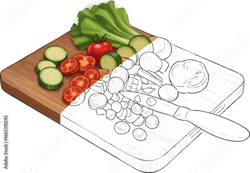 The Prep Work A Chopped Vegetables Sketch