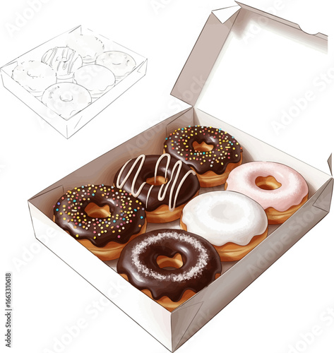 The Sweet Temptation A Donut Box Sketch