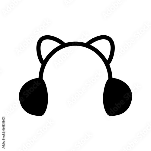 Cat ear headset icon. Flat vector design isolated illustration.