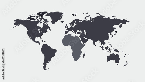Minimalist world map vector illustration scalable graphic for global concepts and travel vector