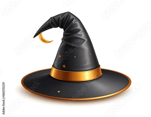 A detailed, realistic depiction of a witch's hat