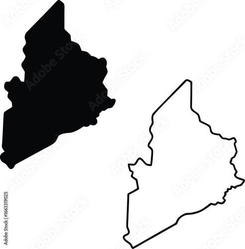 Outline map of a unique geographical shape. Wisconsin state map outline filled and empty isolated.