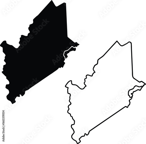 Outline map of a unique geographical shape. Wisconsin state map outline filled and empty isolated.